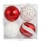 Assorted 4 Pack 4.5" Red & White Shatterproof Ball Ornaments by Ashland®